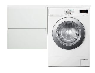 Подвесная тумба с раковиной Эстет Dallas Luxe ФР-00002923 Л 140см два ящика белый